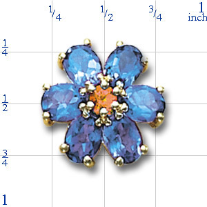 B2141 14K RD/CITRINE IOL SLIDE IN FLOWER LIKE DESI 